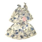 Miss Blumarine Solid Color Top-Skirt Set With Cream Pattern For Baby Girl
