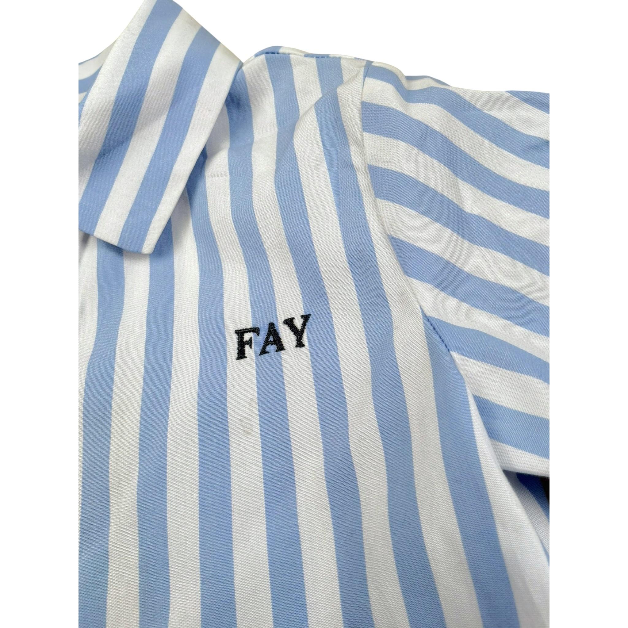 Fay Pagliaccetto Tinta Unita con Fantasia A Righe per Neonato FSA500 AZZURRO FAY 