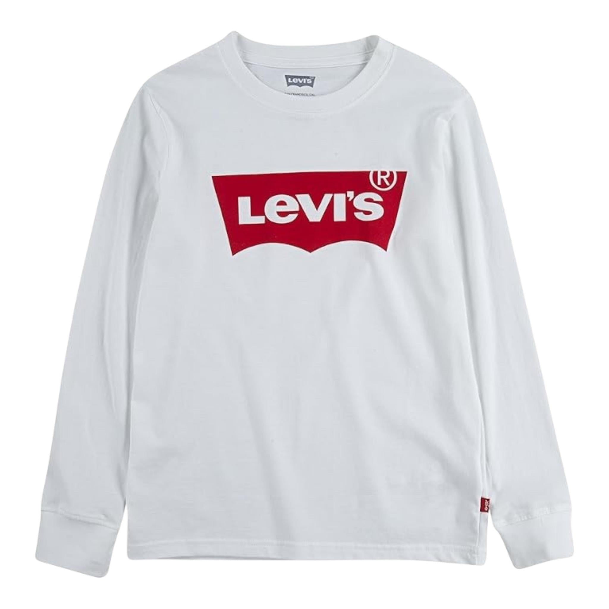 LEVI'S shirt girocollo tinta unita con stampa logo Bianco per Bambino 9E8646X BIANCO LEVI'S 