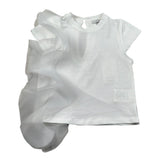 M+E' T-Shirt Girocollo Tinta Unita con Tulle per Neonata UE1768N BIANCO M+E' 