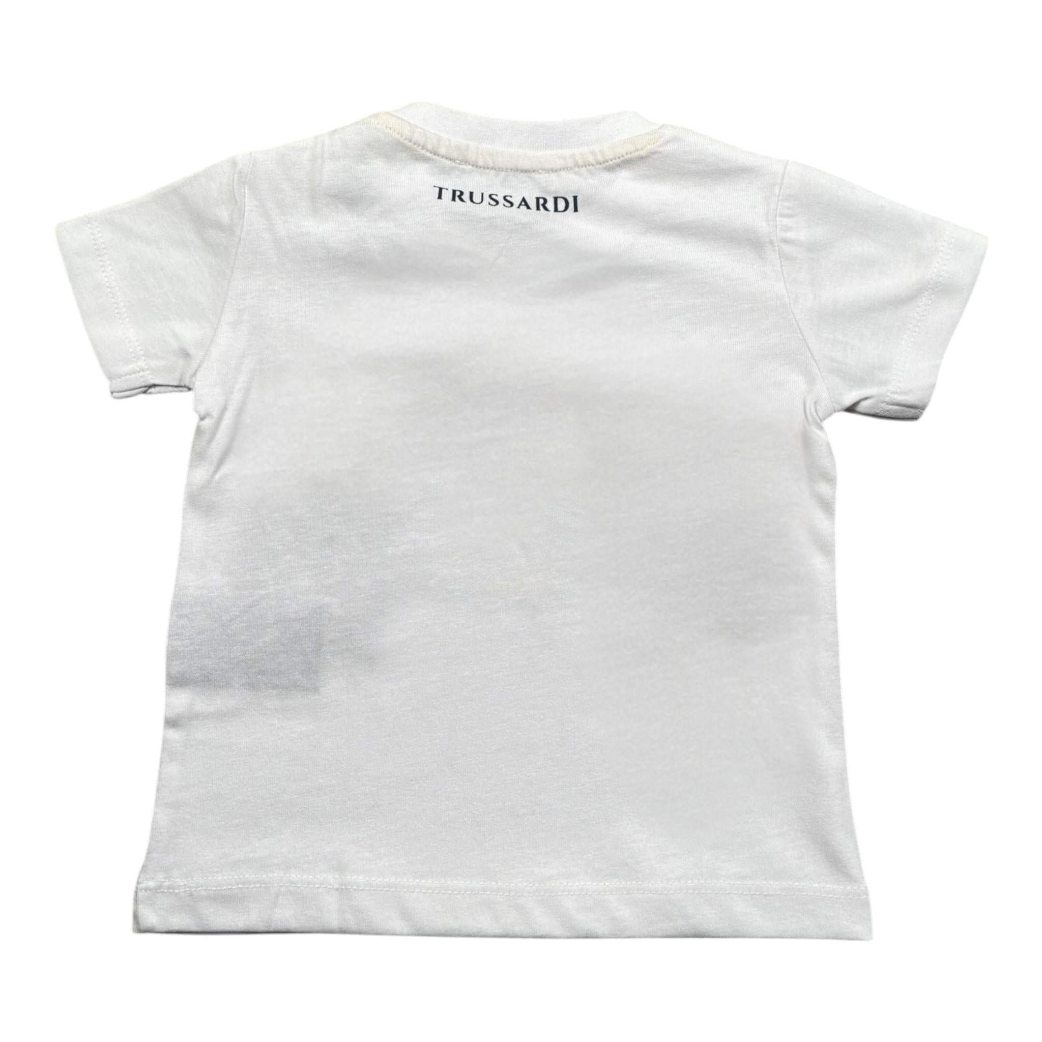 Trussardi T-Shirt Girocollo Tinta Unita con Stampa per Neonato TIP23101TSX BIANCO TRUSSARDI 