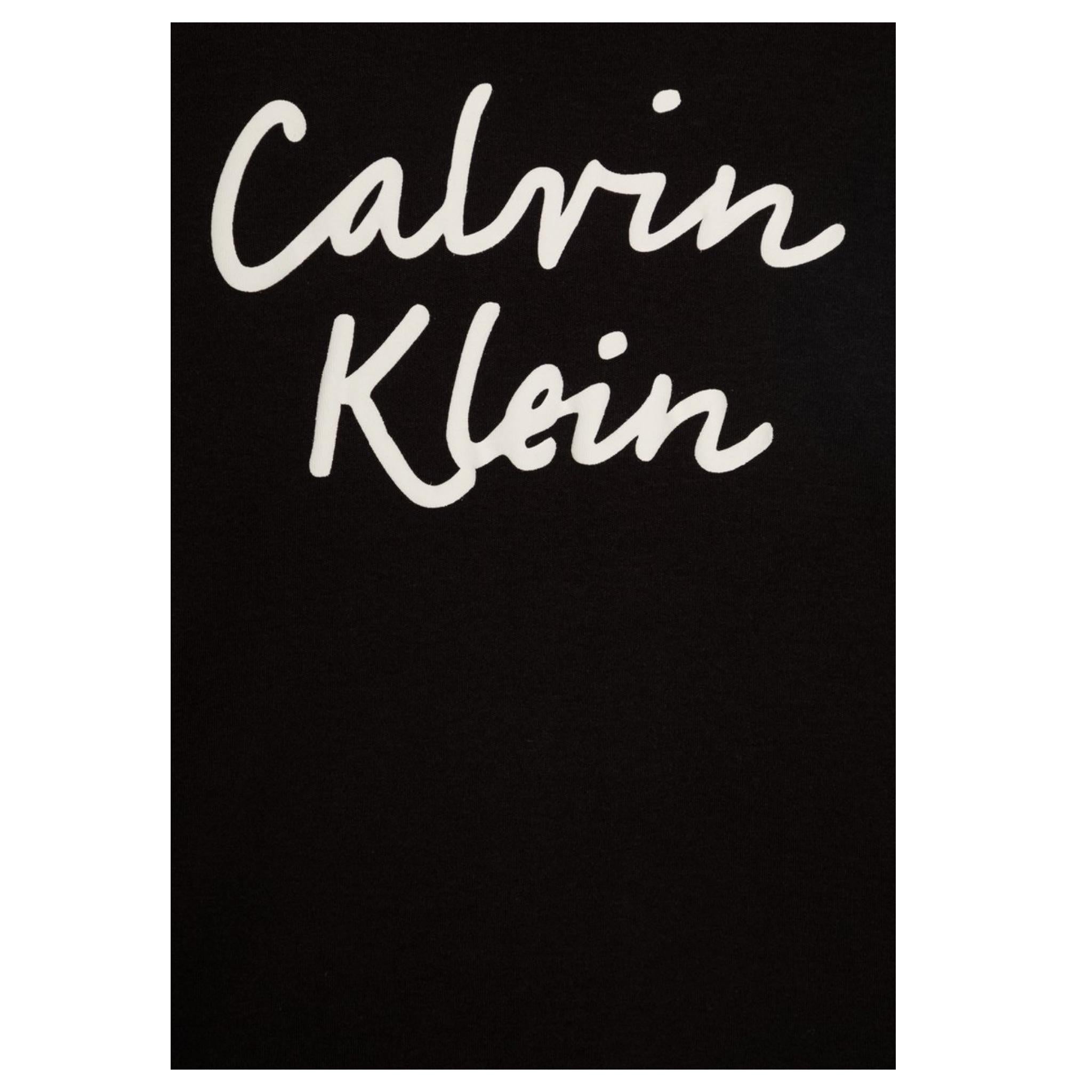 Calvin Klein T-Shirt Girocollo Tinta Unita con Logo per Bambina IG0IG02864 NERO CALVIN KLEIN 