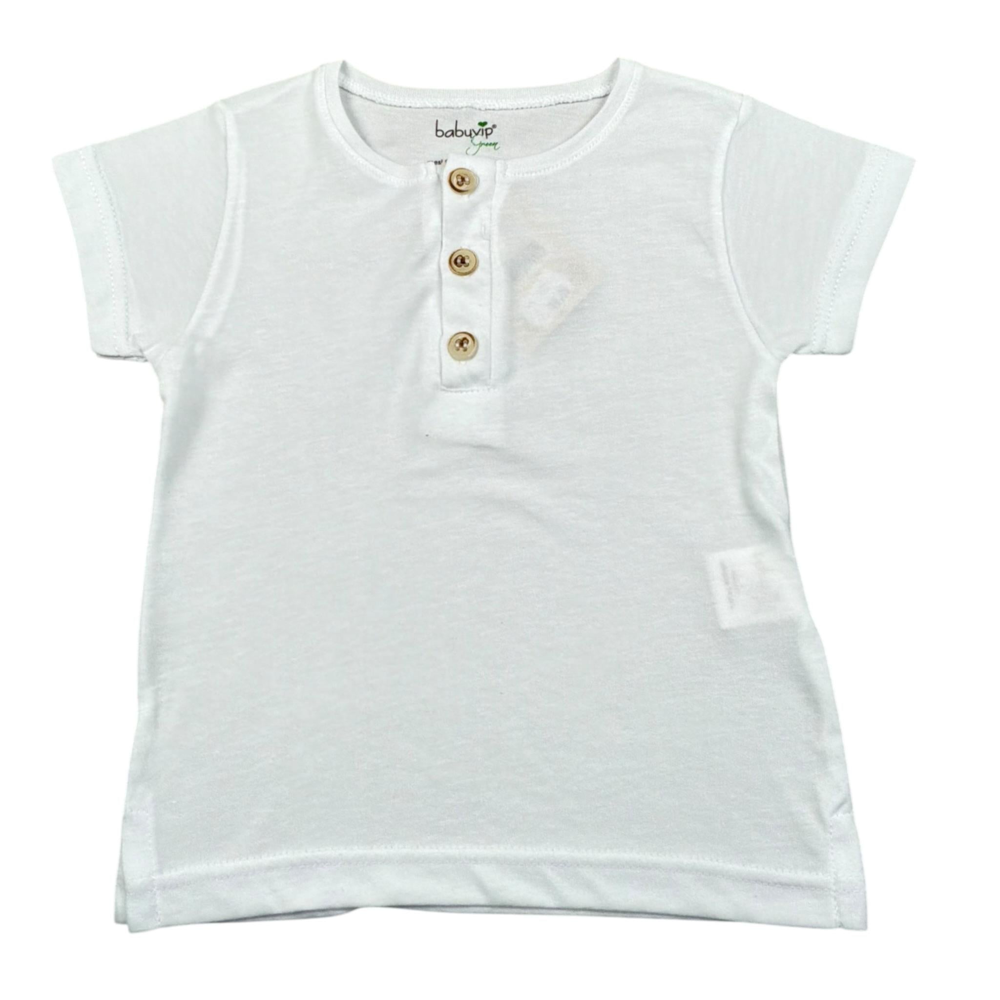 Babyvip T-Shirt Tinta Unita con Bottoni per Neonato T7157 BIANCO BABYVIP 
