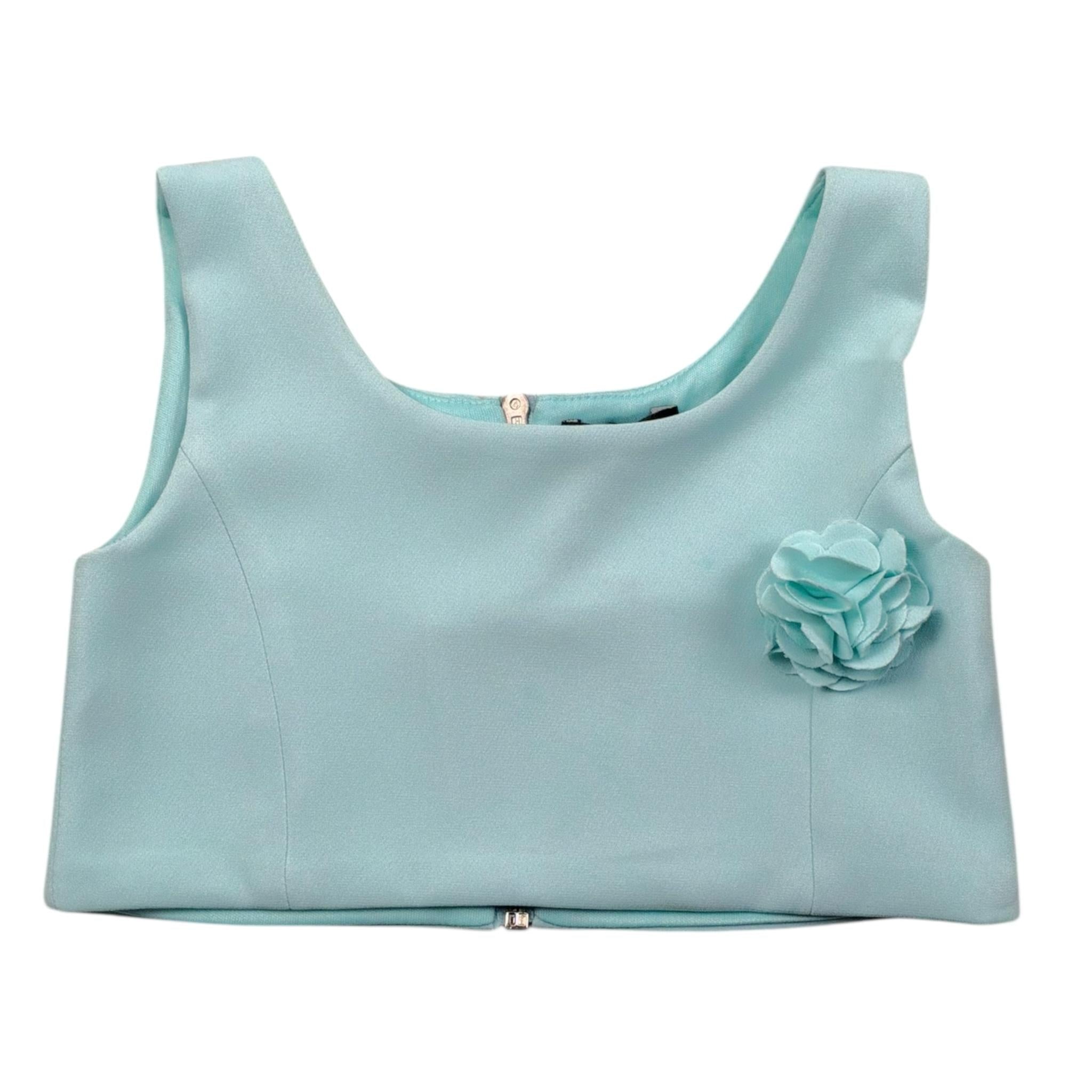 Petit Posh Top Giromanica Tinta Unita per Bambina GFBS25070TPX VERDE ACQUA PETIT POSH 