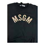 Msgm Solid Color Crew Neck T-Shirt With Logo Print Grey For Girls