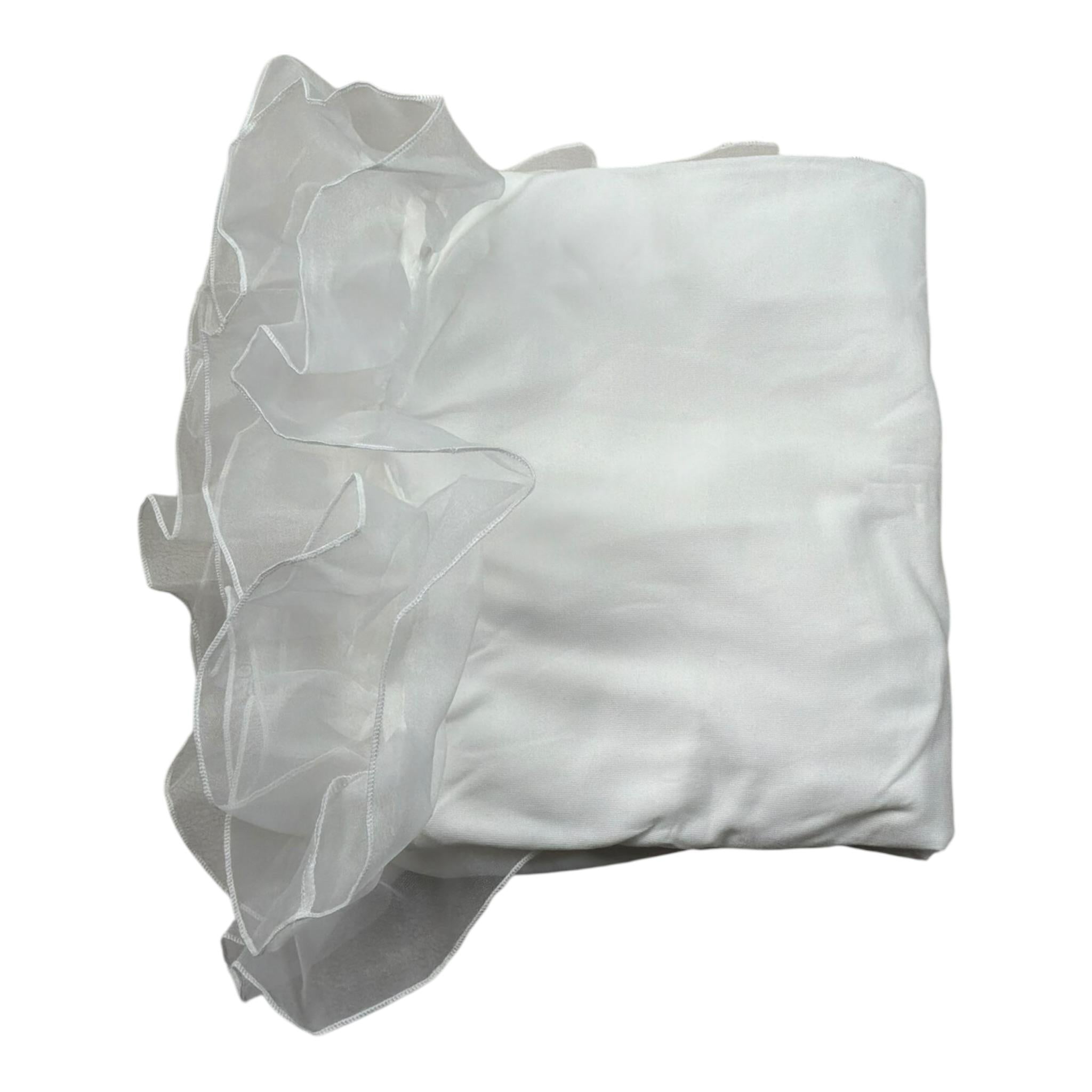 Le Bebe Coperta Tinta Unita con Tulle per Neonata LBG5597 BIANCO LE BEBE 