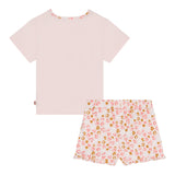 @Madilly 2 Piece Set Pink T-Shirt-Short For Girls