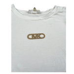 Michael Kors T-Shirt Girocollo Tinta Unita con Logo per Bambina R30321 BIANCO MICHAEL KORS 