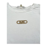 Michael Kors T-Shirt Girocollo Tinta Unita con Logo per Bambina R30321 BIANCO MICHAEL KORS 