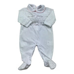 Isabel & Martinez Tutina Manica Lunga Tinta Unita con Ricami per Neonata IM25N435 BIANCO ISABEL & MARTINEZ 