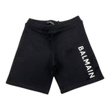 Balmain Bermuda Solid Color With Print Black For Boys