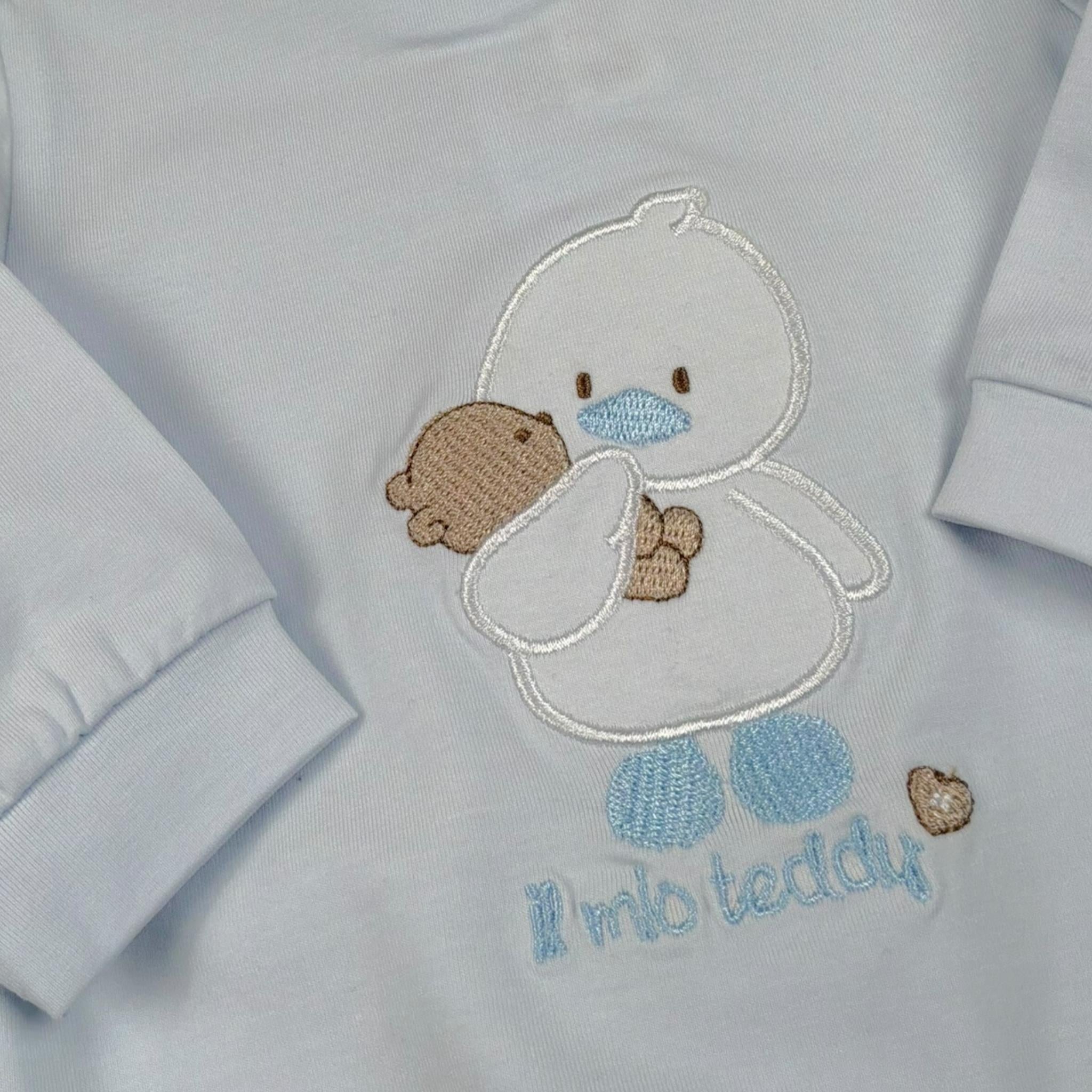 Lalalu' Tutina Tinta Unita con Stampa per Neonato TJL505PM AZZURRO LALALU' 