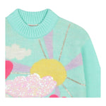 BillIEBLUSH maglia girocollo tinta unita con paillettes Verde acqua per Bambina U20461 VERDE ACQUA BillIEBLUSH 