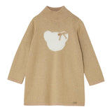 LIU JO abito in maglia collo alto tinta unita con stampa Oro per Neonata KF4071N ORO LIU JO 