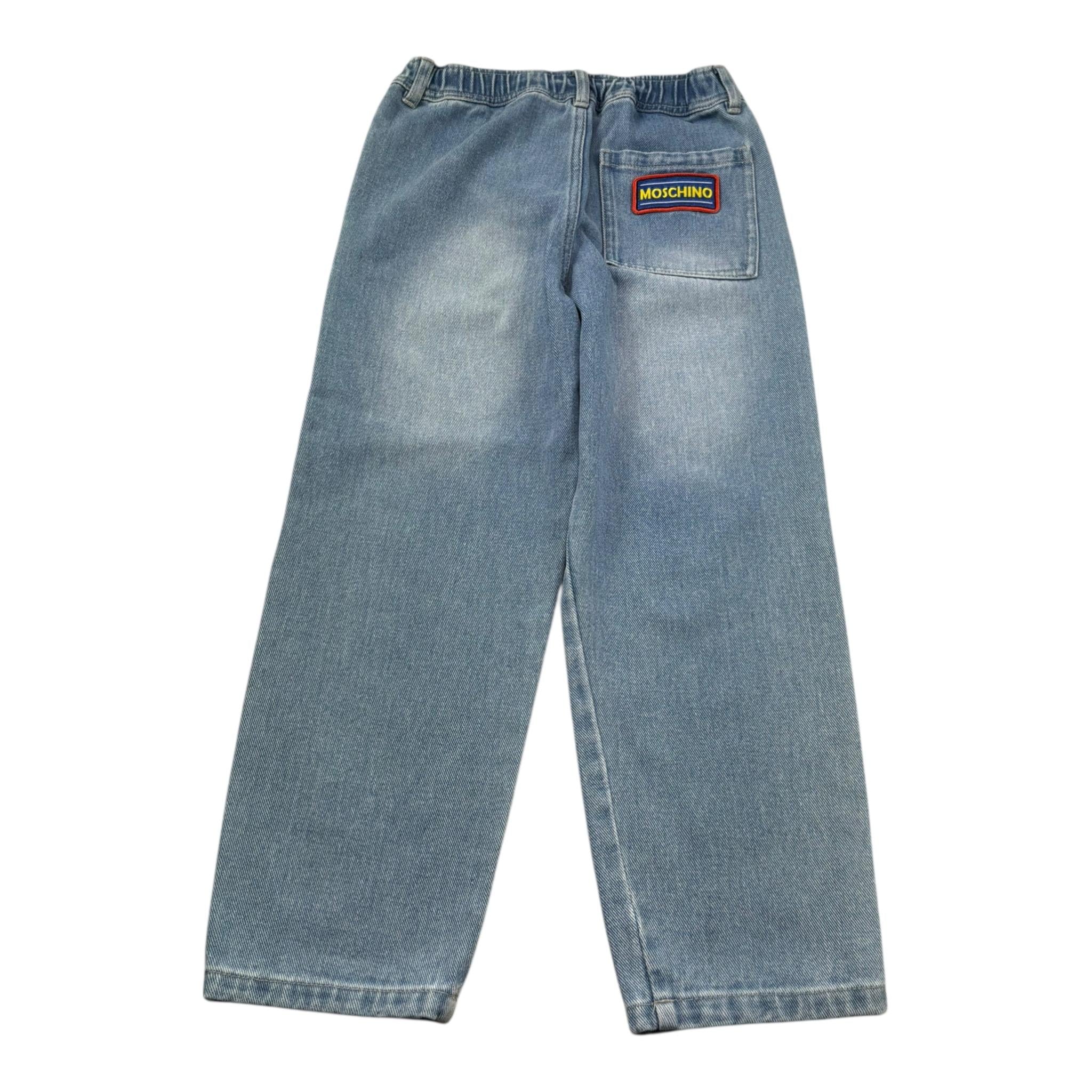 Moschino Jeans Tinta Unita con Applicazioni per Bambina HUP08X AZZURRO MOSCHINO 