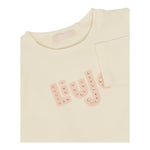 LIU JO shirt girocollo tinta unita con stampa Panna per Bambina KF4090 PANNA LIU JO 