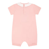 Moschino Pagliaccetto Tinta Unita con Stampa per Neonata MUT049 ROSA MOSCHINO 