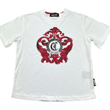 Just Cavalli T-Shirt Girocollo Tinta Unita con Stampa In Contrasto per Bambino JBP26035TS BIANCO JUST CAVALLI 