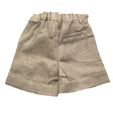 Le Coconne Solid Color Bermuda Shorts With Elastic Waist Beige For Newborn