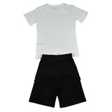 Zu+Elements Completo 2 Pezzi T-Shirt-Bermuda Bicolore per Bambino ZU218B BIANCO/NERO ZU+ELEMENTS 