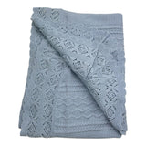 JULIANA coperta tinta unita con fiocco Azzurro per Neonata 24516 AZZURRO JULIANA 