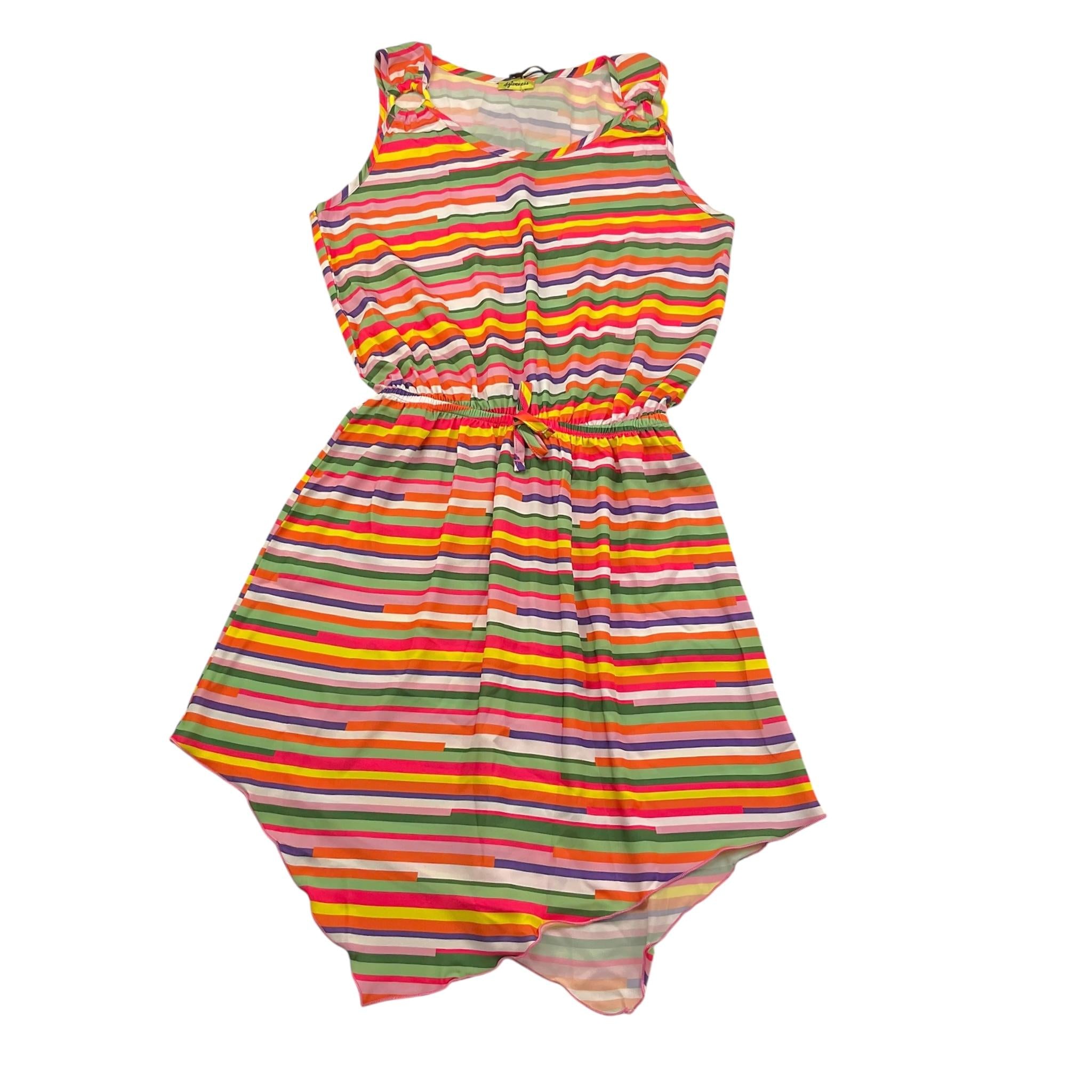 4Giveness Abito Giromanica con Stampa A Righe per Bambina FGCG3918 MULTICOLOR 4GIVENESS 