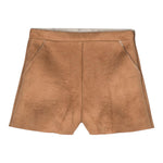 DOU DOU short tinta unita in camoscio Cammello per Bambina DV6A09 CAMMELLO DOU DOU 