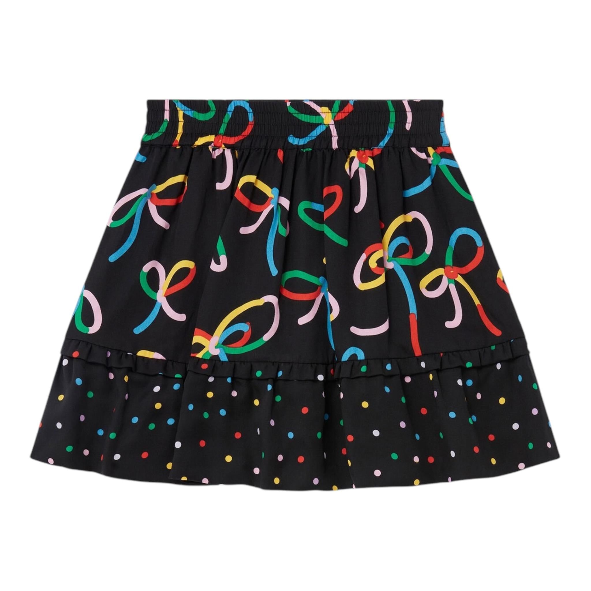 STELLA McCARTNEY gonna tinta unita con stampa fantasia Nero per Neonata TV7B91N NERO STELLA McCARTNEY 