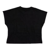 Disclaimer Plain Crop T-Shirt With Contrast Print Black For Girls