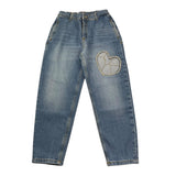 Liu Jo Jeans Tinta Unita con Applicazioni Brillantini per Bambina GA5110X BLU LIU JO 