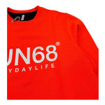 Sun68 Felpa Chiusa Girocollo Tinta Unita con Logo per Bambino F32311 ARANCIONE SUN68 