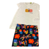 Losan 2 Piece Set T-Shirt-Leggings Two-Tone White/Blue for Baby Girl