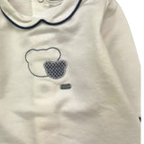 NINNAOH completo 2pz shirt-ghettina bicolore  con fantasia Bianco/blu per Neonato I2240C BIANCO/BLU NINNAOH 