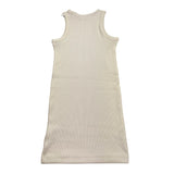 Calvin Klein Abito Tinta Unita Giromanica con Logo per Bambina IG0IG02906 PANNA CALVIN KLEIN 