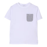 Jeckerson T-Shirt Girocollo Tinta Unita con Taschino per Bambino 190TJMJS25 BIANCO JECKERSON 