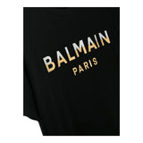 Balmain T-Shirt Crew Neck Solid Color With Black Logo Prints For Boys