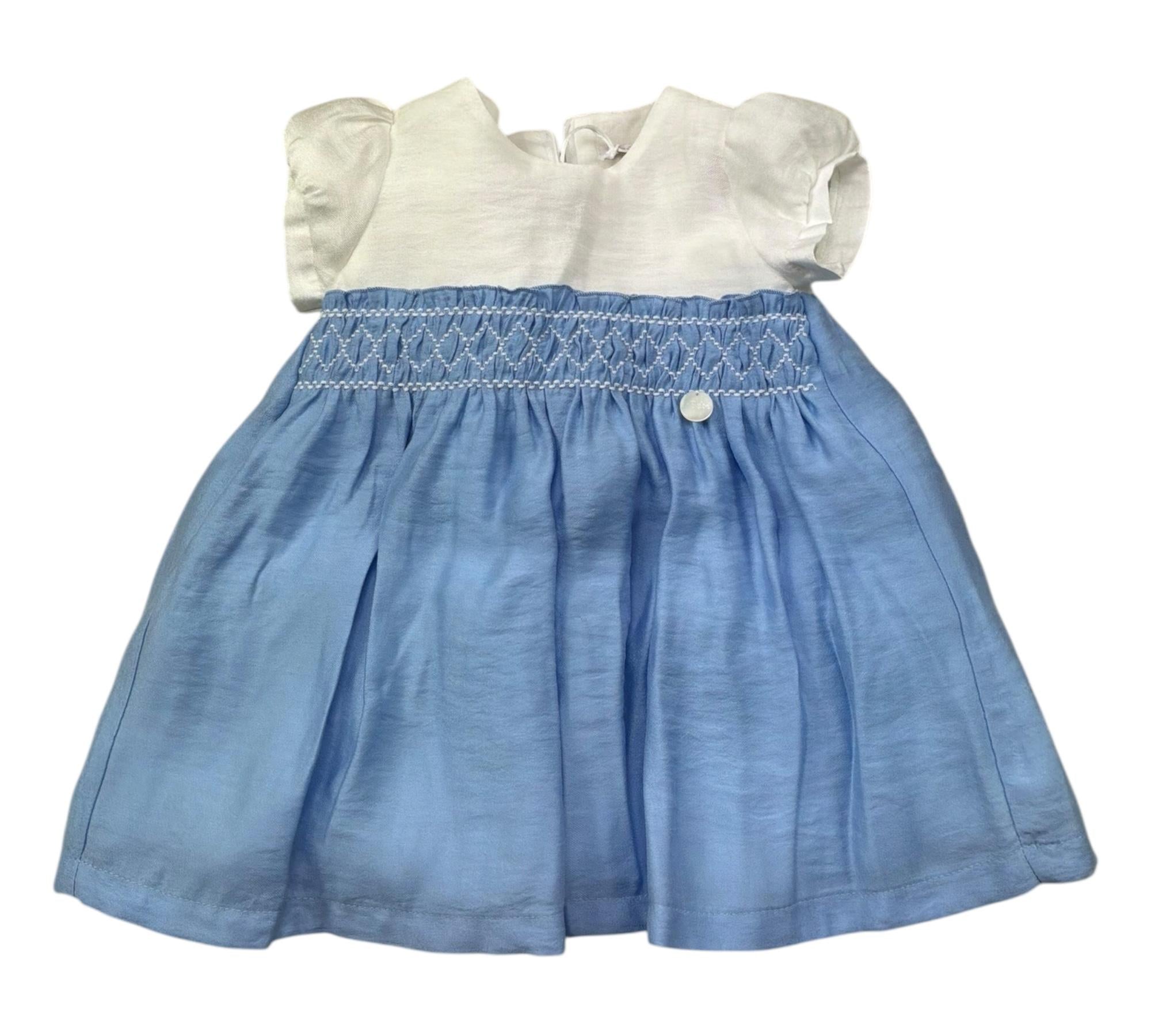 Le Bebe Abito Mezza Manica Bicolore per Neonata LBG6372 BIANCO/AZZURRO LE BEBE 