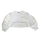 Dondup Felpa Girocollo Tinta Unita con Brillantini per Bambina DFFE016 BIANCO DONDUP 