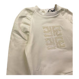 JANICE felpa chiusa girocollo tinta unta Panna per Neonata JN629N PANNA JANICE 