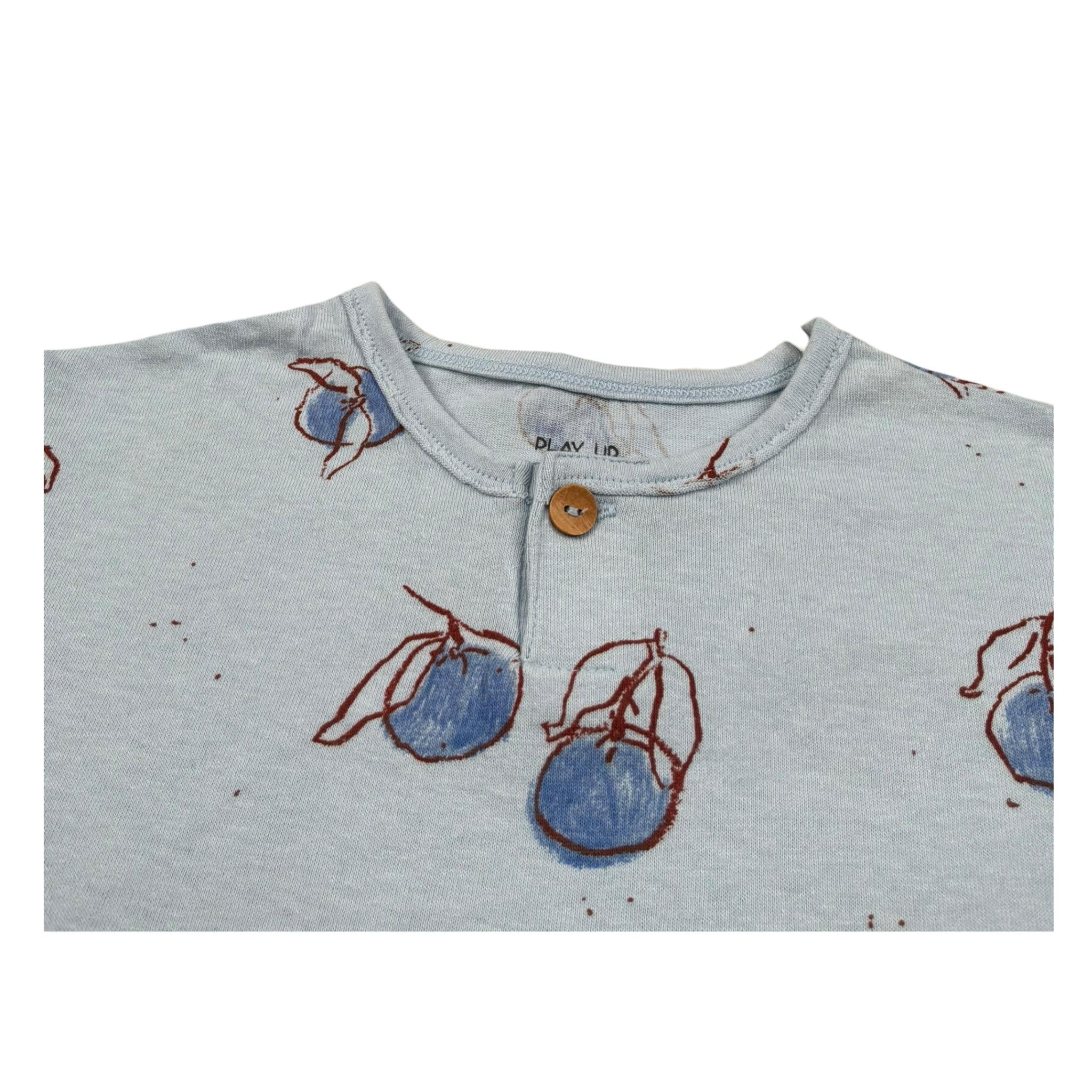 Play Up T-Shirt Girocollo Tinta Unita con Stampe per Neonato PA011AQ11054N AZZURRO PLAY UP 