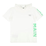 Balmain Felpa Tinta Unita Mezza Manica con Cappuccio per Bambino BU9P51 BIANCO BALMAIN 