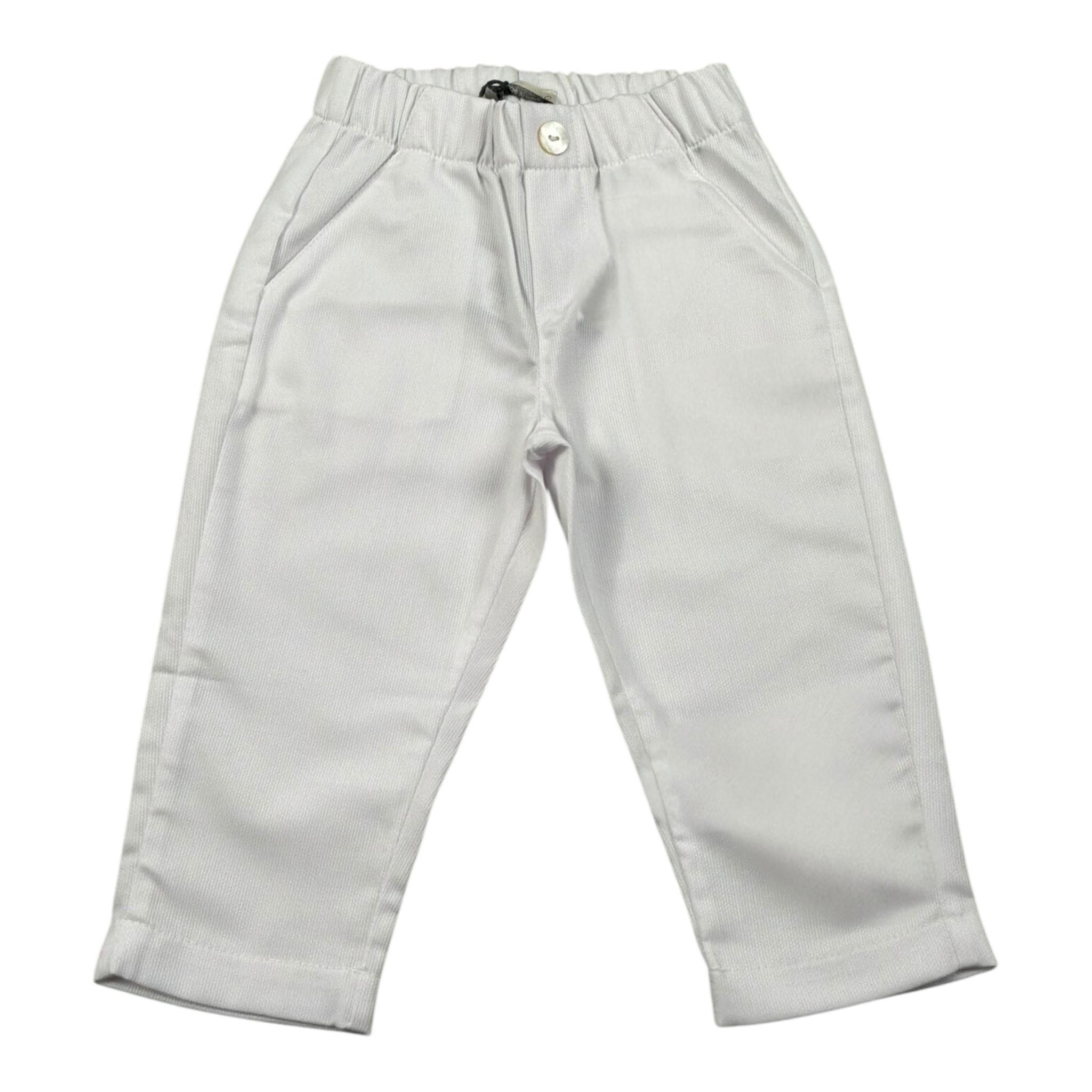 J.O. Milano Pantalone Tinta Unita con Elastico In Vita per Neonato 574A1 BIANCO J.O. MILANO 
