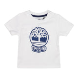 Timberland T-Shirt Girocollo Tinta Unita con Stampa per Bambino T60506J BIANCO TIMBERLAND 