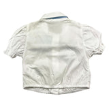 M+E' Solid Color Half Sleeve Shirt with White Tulle Bow for Baby Girls