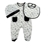 Trussardi Set 3 Pezzi Tutina-Cappello-Bvetta per Neonato TLP26003TU BIANCO TRUSSARDI 