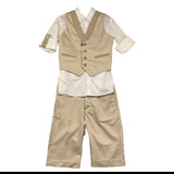 Mai'S Kids Completo 3 Pezzi Camicia--Gilet-Pantalone per Bambino ANDREAS BEIGE MAI'S KIDS 