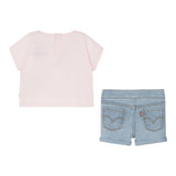 Levi'S 2 Piece Set T-Shrt-Short Pink For Baby Girl