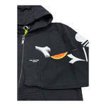 DIADORA felpa con zip e cappuccio tinta unita cn logo Nero per Bambino F4DIJBZH022 NERO DIADORA 