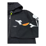 DIADORA felpa con zip e cappuccio tinta unita cn logo Nero per Bambino F4DIJBZH022 NERO DIADORA 