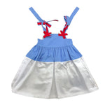 Ilfarobimbi Abito Bicolore con Fiocchi per Neonata IFB50586 BIANCO/AZZURRO ILFAROBIMBI 